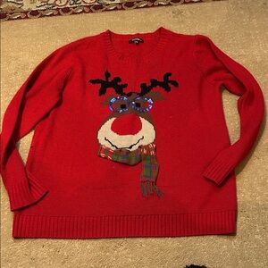 George Red Reindeer Sweater